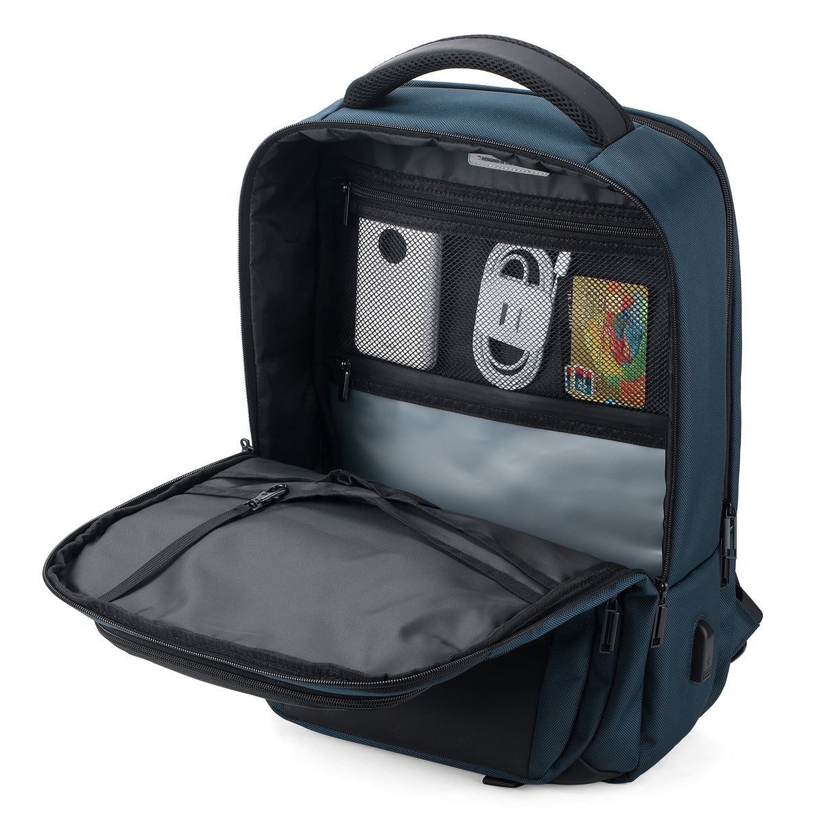Brisby Rugzak Pro 1 – Laptoprugzak tot 15,7 inch voor Werk, School en Reizen – Waterafstotend – Met Tabletvak, Antidiefstalvak en Trolleysleeve - Blauw