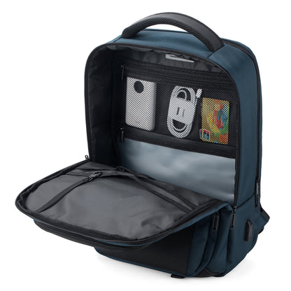 Brisby Rugzak Pro 1 – Laptoprugzak tot 15,7 inch voor Werk, School en Reizen – Waterafstotend – Met Tabletvak, Antidiefstalvak en Trolleysleeve - Blauw