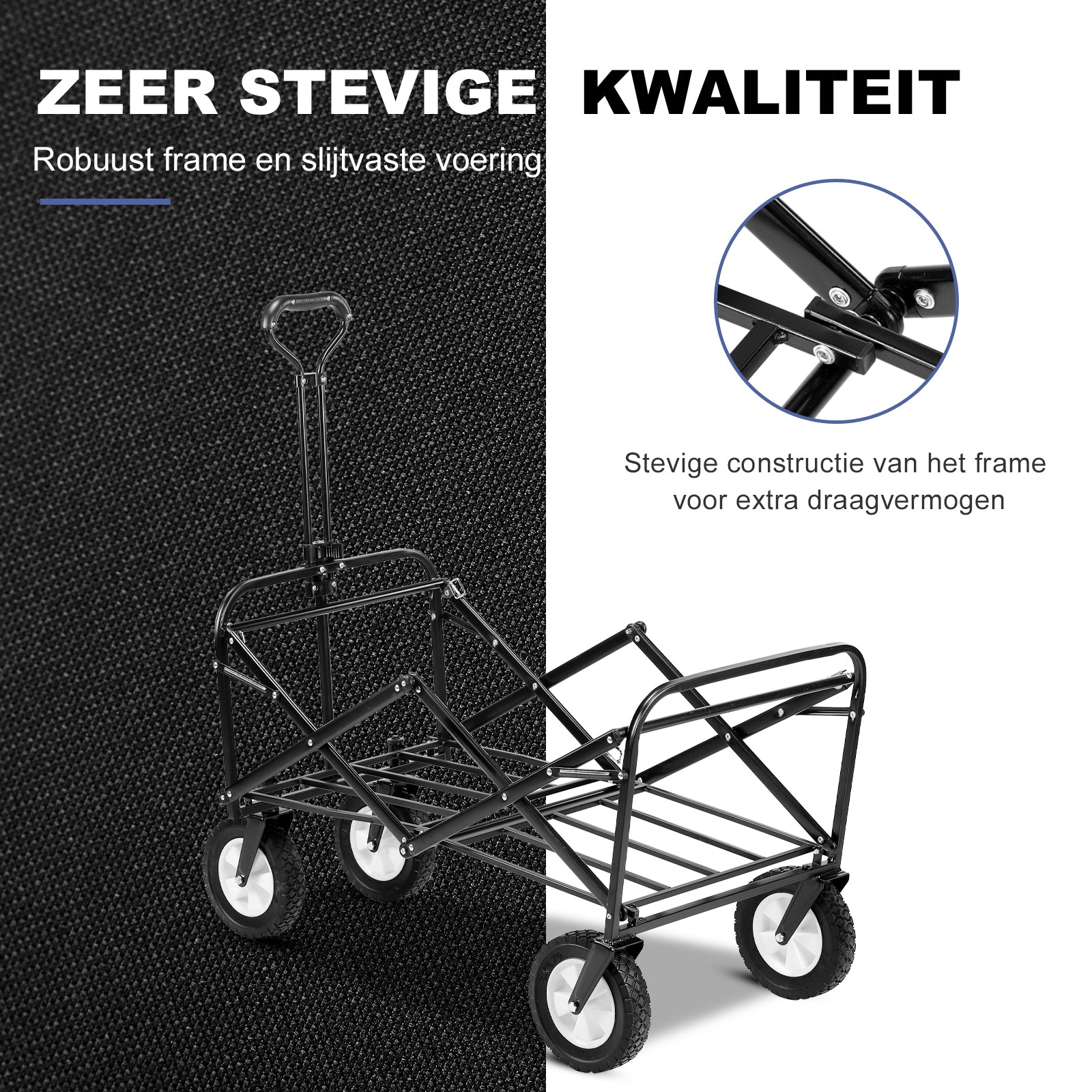 Packaway Bolderkar 70kg donkerblauw - opvouwbaar - wasbaar
