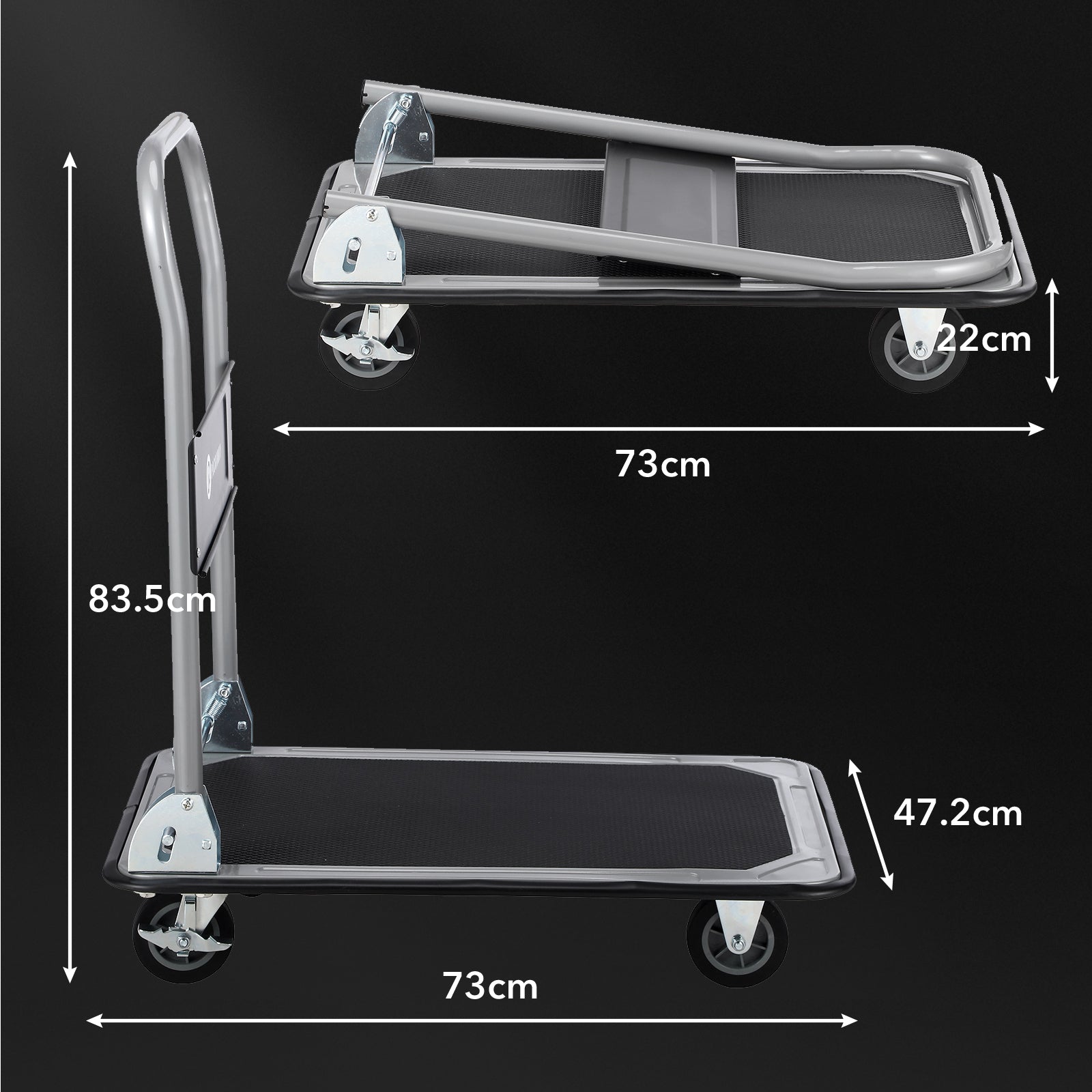 Packaway Professionele Opvouwbare Transportwagen 150 kg – Transportkar met Rem – Antislip Laadplatform – 4 Wielen