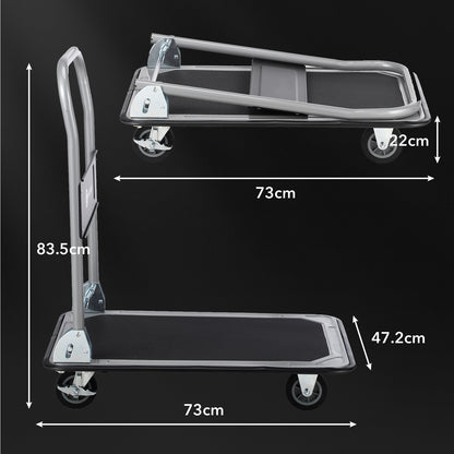 Packaway Professionele Opvouwbare Transportwagen 150 kg – Transportkar met Rem – Antislip Laadplatform – 4 Wielen