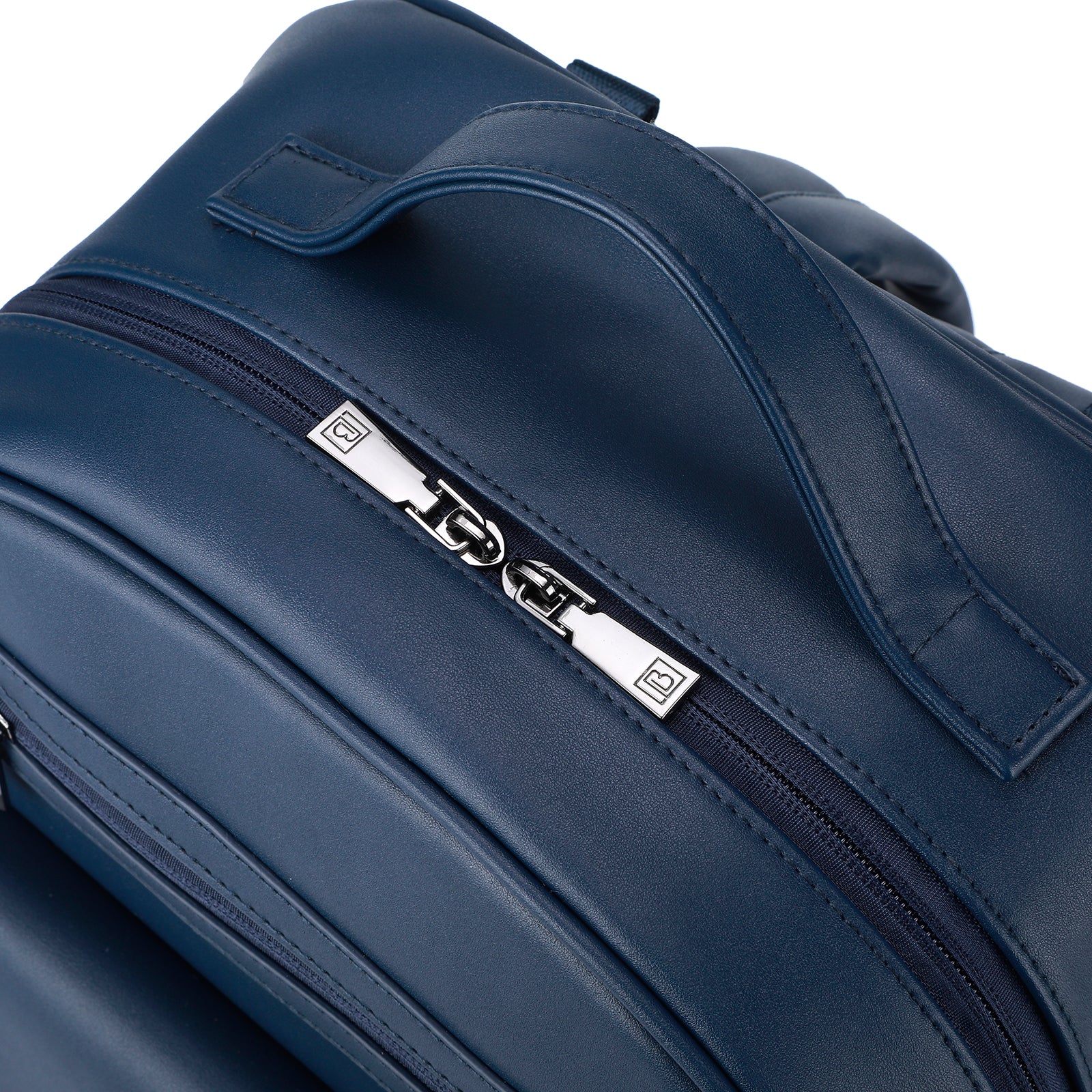 Venezia wear-resistant backpack blue - PU leather - 14 inch laptop compartment - water-repellent