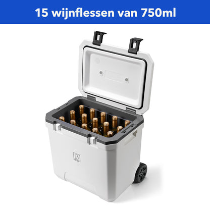 Koelbox trolley 36L wit - telescopisch handvat - incl. 4 koelelementen