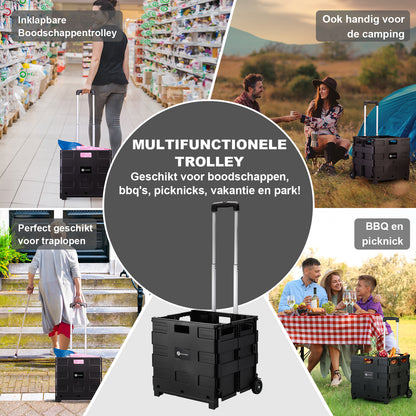 Packaway Boodschappentrolley 50L XL zwart - 35 kg draagvermogen