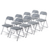 8-delige klapstoelenset - Grijs - 100kg draagkracht - 43 x 38 x 87 cm