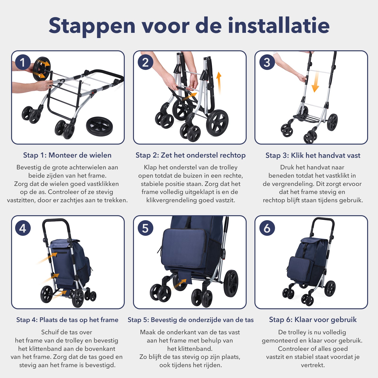 Boodschappentrolley deluxe 60L blauw  - koelvak - boodschappenwagen - steekwagenfunctie - verstelbaar handvat