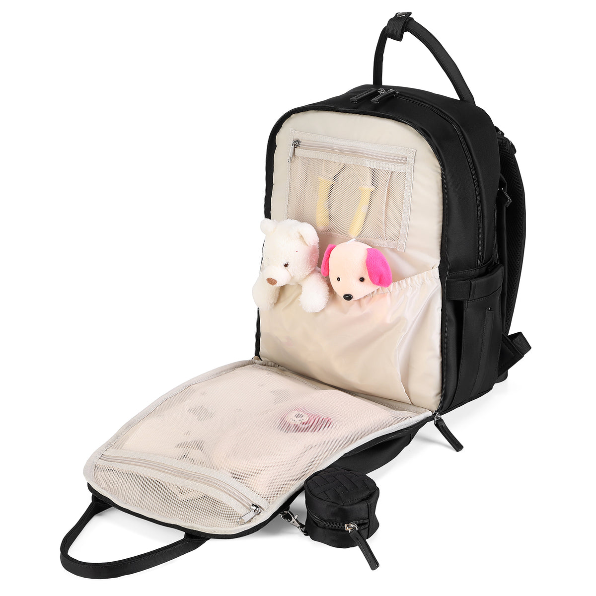 Brisby Premium Luiertas - Zwart - Kinderrugzak - 1.5L kinderlunchtas Giraffe