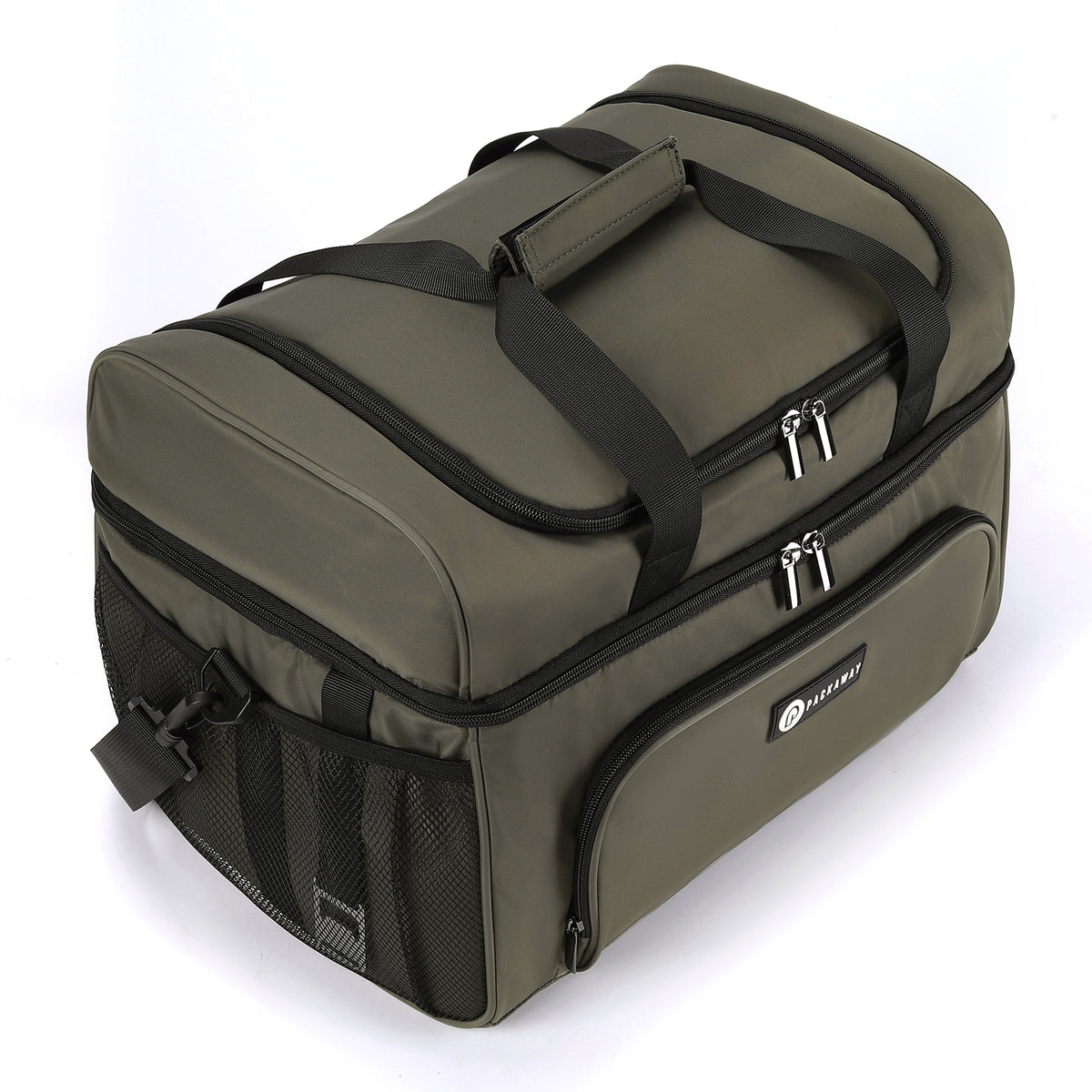 Packaway Koeltas 30L - Lunchtas - Inclusief 4 Koelelementen - Dubbel Compartiment - 4-Laags Geïsoleerd - Waterafstotend - Olive Green