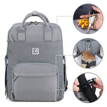 Brisby slijtvaste Luiertas – verzorgingstas – met buggymontage - Bluishgrey