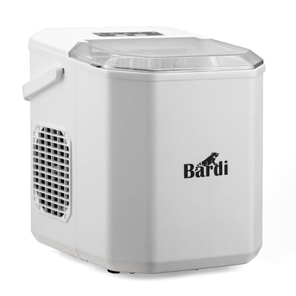 Bardi 1.3L Deluxe IJsblokjesmachine Square – IJsblokmaker Inclusief Luxe Thermosbeker en IJsschep – 9 Blokjes in 8 Minuten – WIT