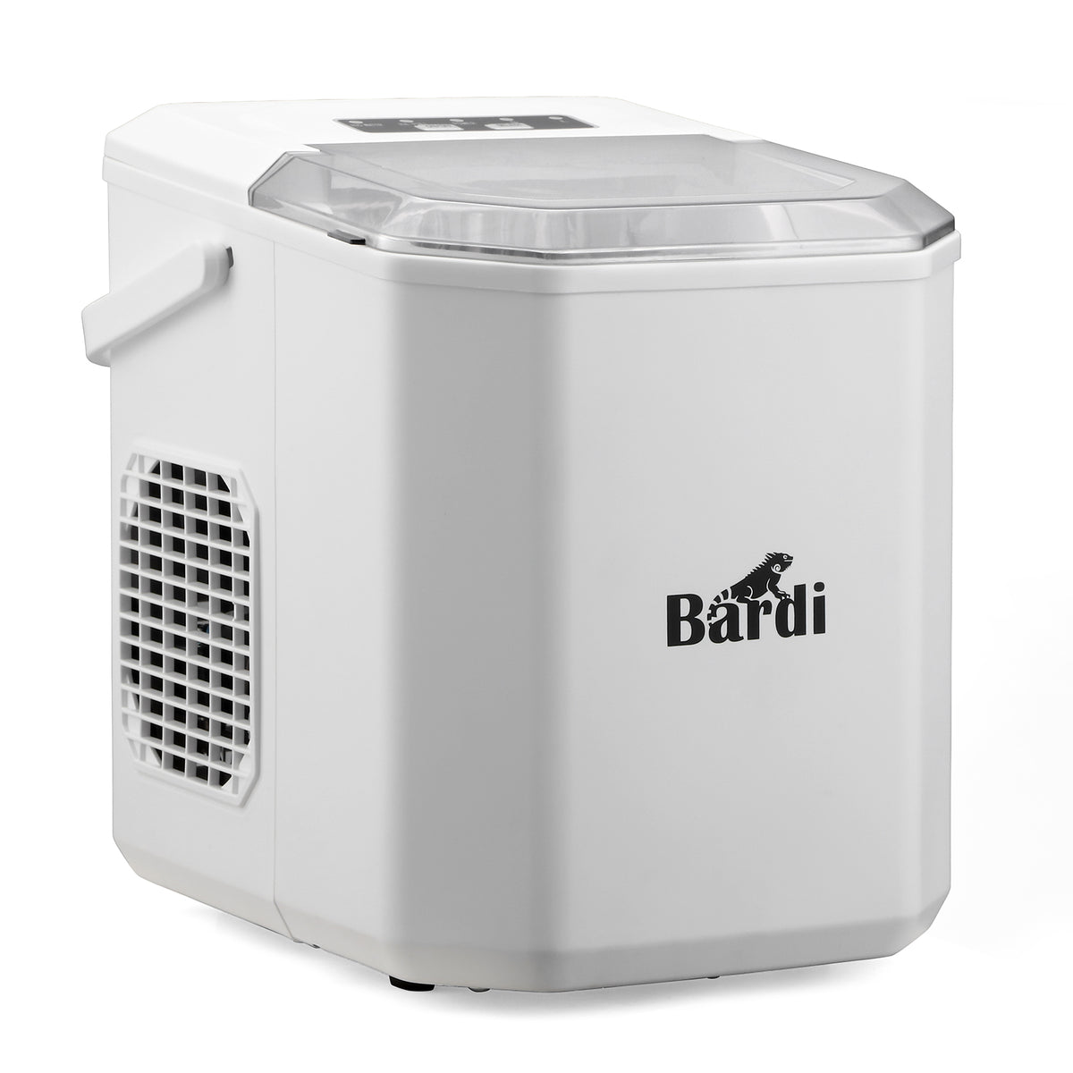 Bardi 1.3L Deluxe IJsblokjesmachine Square – IJsblokmaker Inclusief Luxe Thermosbeker en IJsschep – 9 Blokjes in 8 Minuten – WIT
