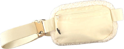 Brisby Heuptas 1L teddy wit - buideltas - fleece