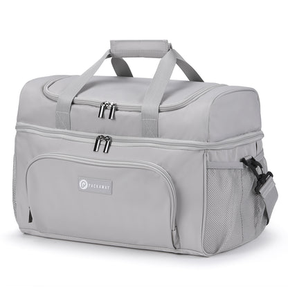 Packaway Koeltas 30L - Lunchtas - Inclusief 4 Koelelementen - Dubbel Compartiment - 4-Laags Geïsoleerd - Waterafstotend - Modern Grey
