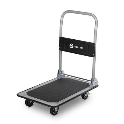 Packaway Professionele Opvouwbare Transportwagen 150 kg – Transportkar met Rem – Antislip Laadplatform – 4 Wielen