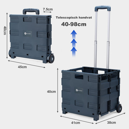 Packaway Boodschappentrolley krat XL 50L blauw