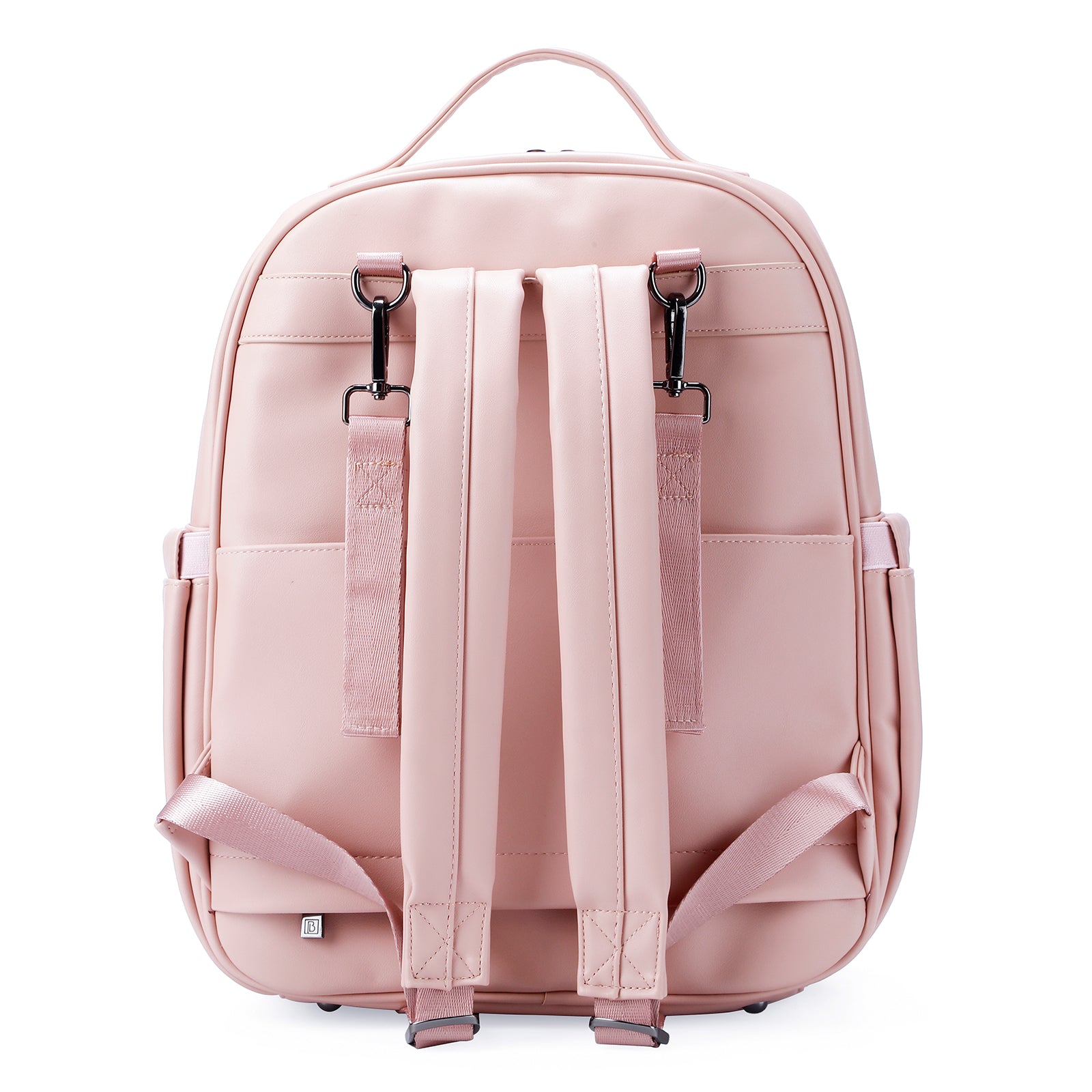 Venezia diaper bag and backpack pink - nursing bag - hard-wearing - incl. buggy/pram hooks, changing mat and cool bag - PU leather