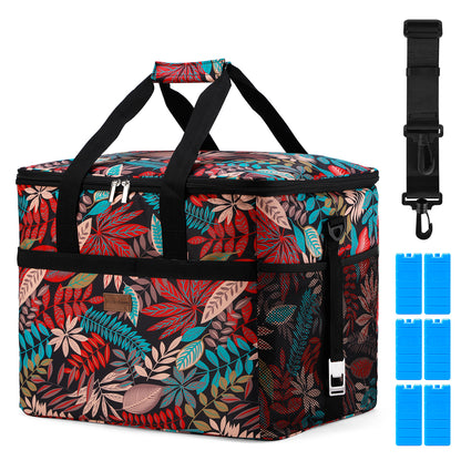 Koeltas 40L jungle - lunchtas - opvouwbaar - 4-laags geïsoleerd - incl. 6 gratis koelelementen en draagband