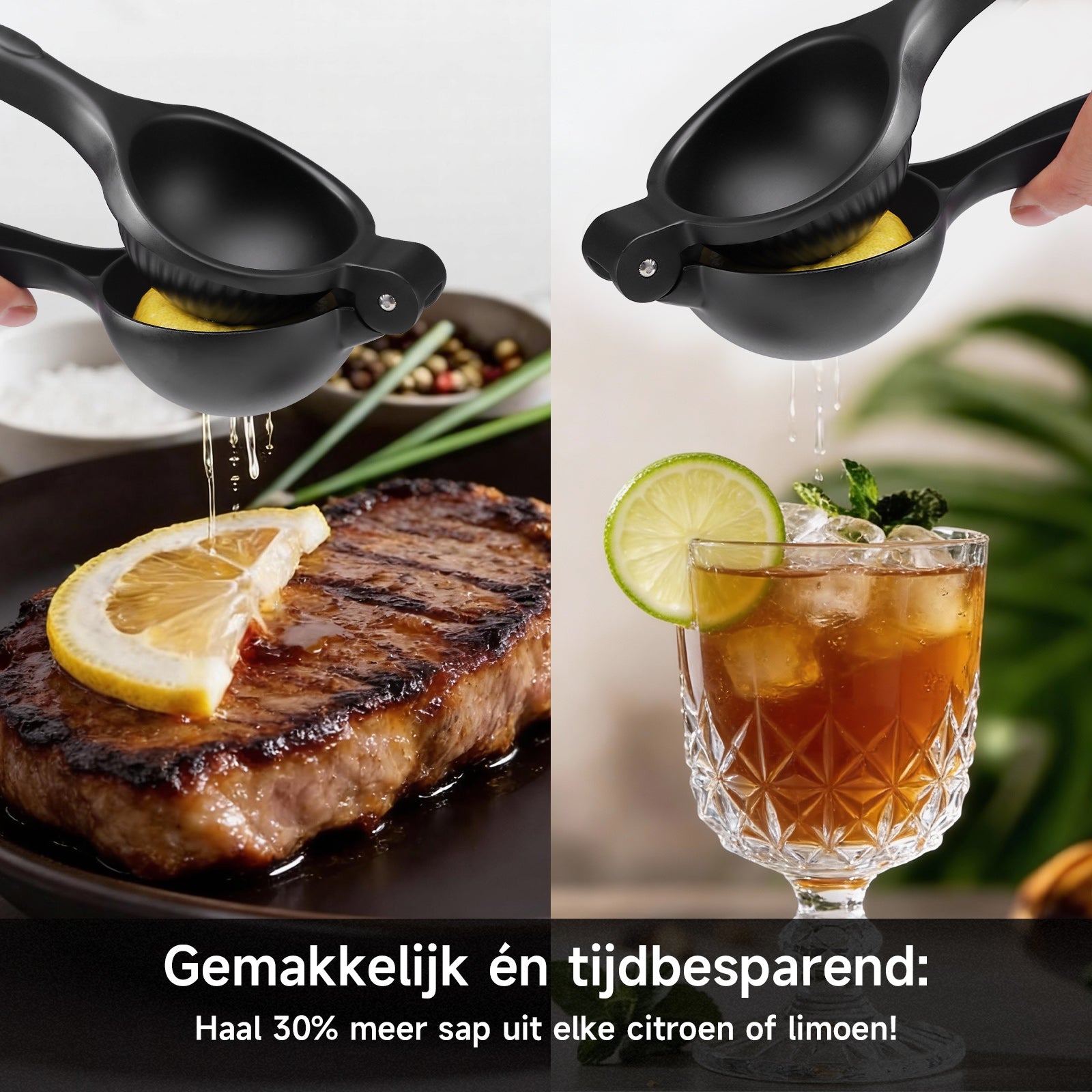 Bardi citruspers zwart - handpers - incl. gratis e-book