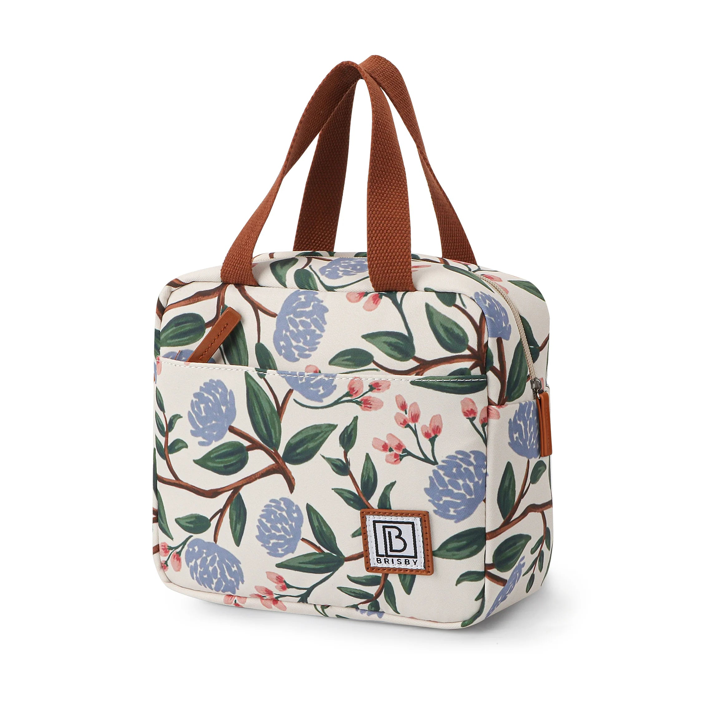 Cooler bag 4L white flowers - 4-layer insulated - free cooling element