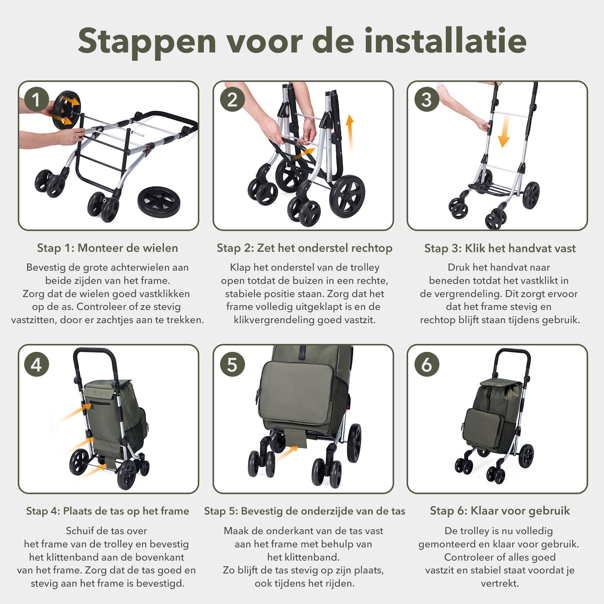 Packaway Boodschappentrolley 60L groen - incl. koelvak - steekwagenfunctie