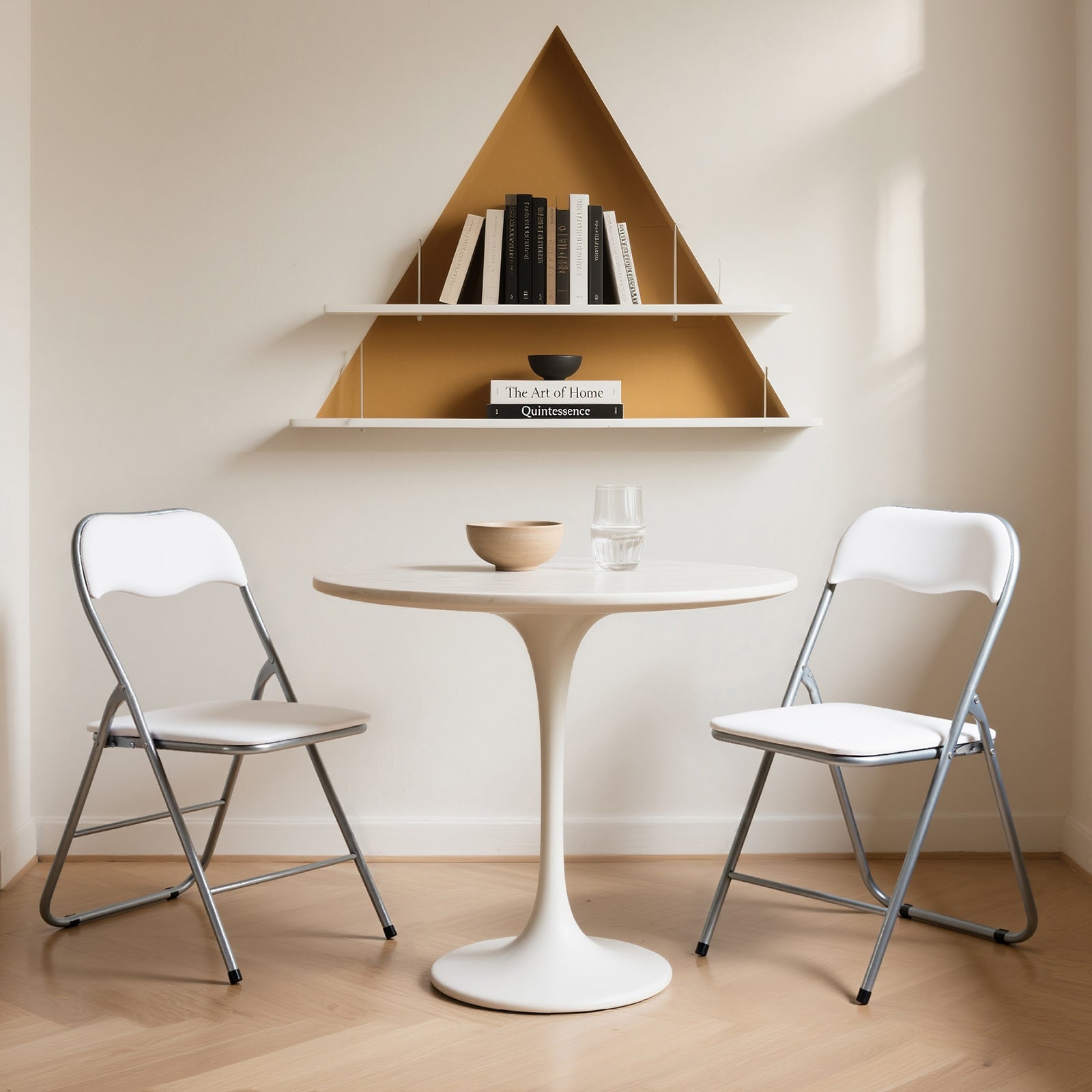 Bardi 2-delige Klapstoelen set PVC wit - 100 kg draagvermogen