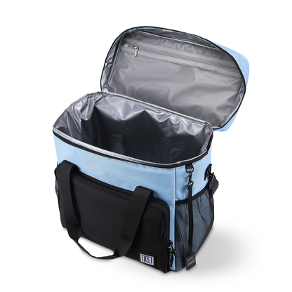 Koeltas 40L zwart/blauw - Lunchtas - 4-laags geïsoleerd - 6 gratis koelelementen - incl. schouderband