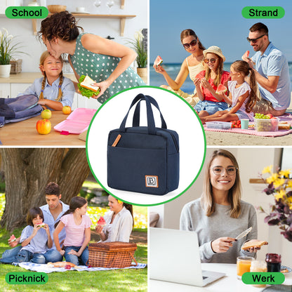 Brisby 4 Layer Insulated Cooler Bag - Lunch Bag - Breast Pump Bag 4 Liter - Blue