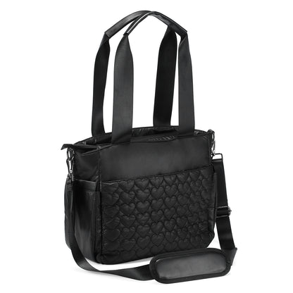 Florence diaper bag 17L black - shoulder bag, care bag - hard-wearing - incl. cool bag, changing mat and stroller hooks - nylon