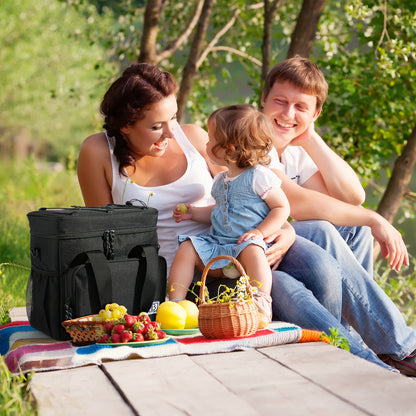 Koeltas 15L zwart - Lunchtas - 4-laags geïsoleerd - 2 gratis koelelementen - incl. schouderriem