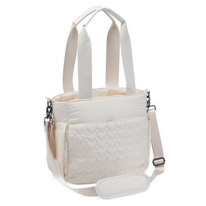 Florence diaper bag 17L cream - shoulder bag, changing bag - hard-wearing - incl. cool bag, changing mat and stroller hooks - nylon