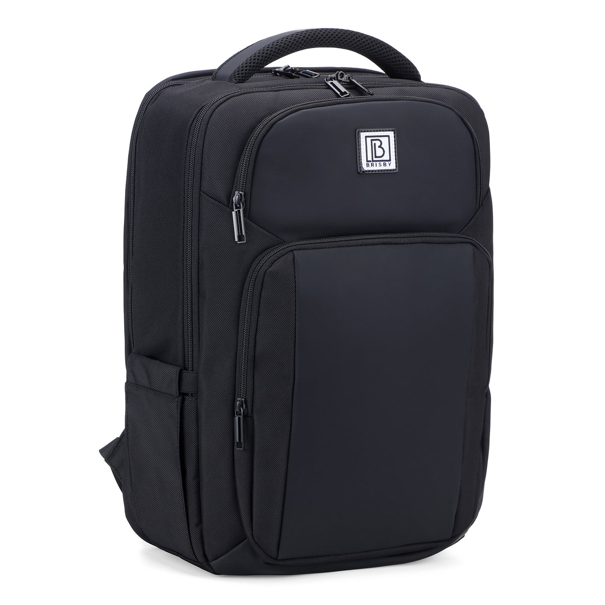 Brisby Rugzak Pro 1 – Laptoprugzak tot 15,7 inch voor Werk, School en Reizen – Waterafstotend – Met Tabletvak, Antidiefstalvak en Trolleysleeve - Zwart
