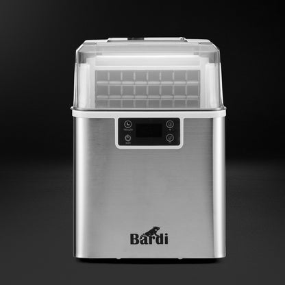 Bardi IJsblokjesmachine 3,2L ijsblokken RVS - 20 kg ijs per 24 uur - incl. thermosbeker