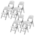 Bardi 8 Piece Folding Chair Set – Heavy Quality Folding Chair Set, Weather Resistant 47 x 54 x 87 cm. - White grey