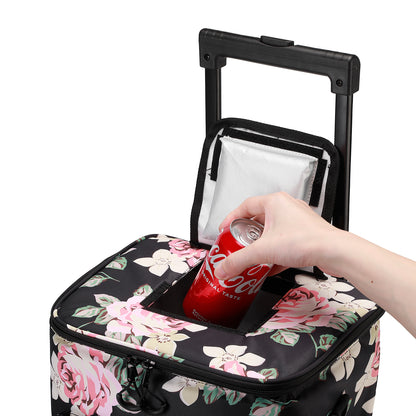 Brisby Boodschappentrolley 32L dark flower - incl. koelvak, koelelementen