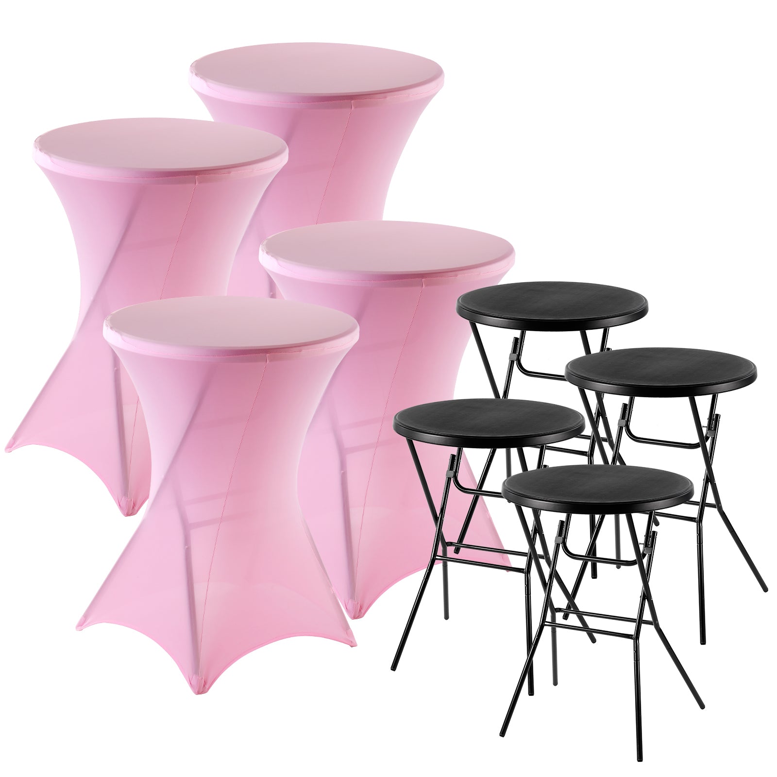 Bardi Stretch Statafelhoes - Statafelrok 4 Stuks - 80 x 110 cm. Roze