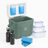 Koelbox 22L groen SET - Tot maximaal 40 uur isolatie - incl. 4 450ml koelelementen, 2 zwarte 500ml thermosflessen en 3-delige set vershoudbakjes
