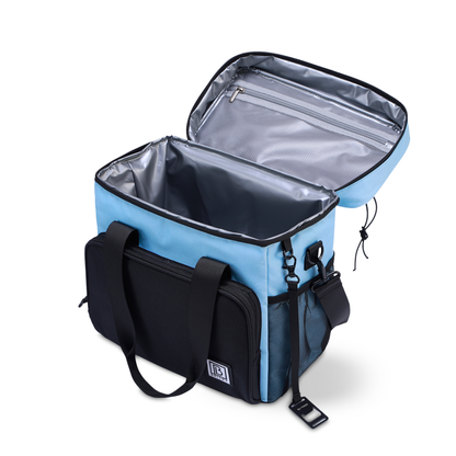 Koeltas 15L blauw - Lunchtas - 4-laags geïsoleerd - incl. 2 gratis koelelementen en schouderriem