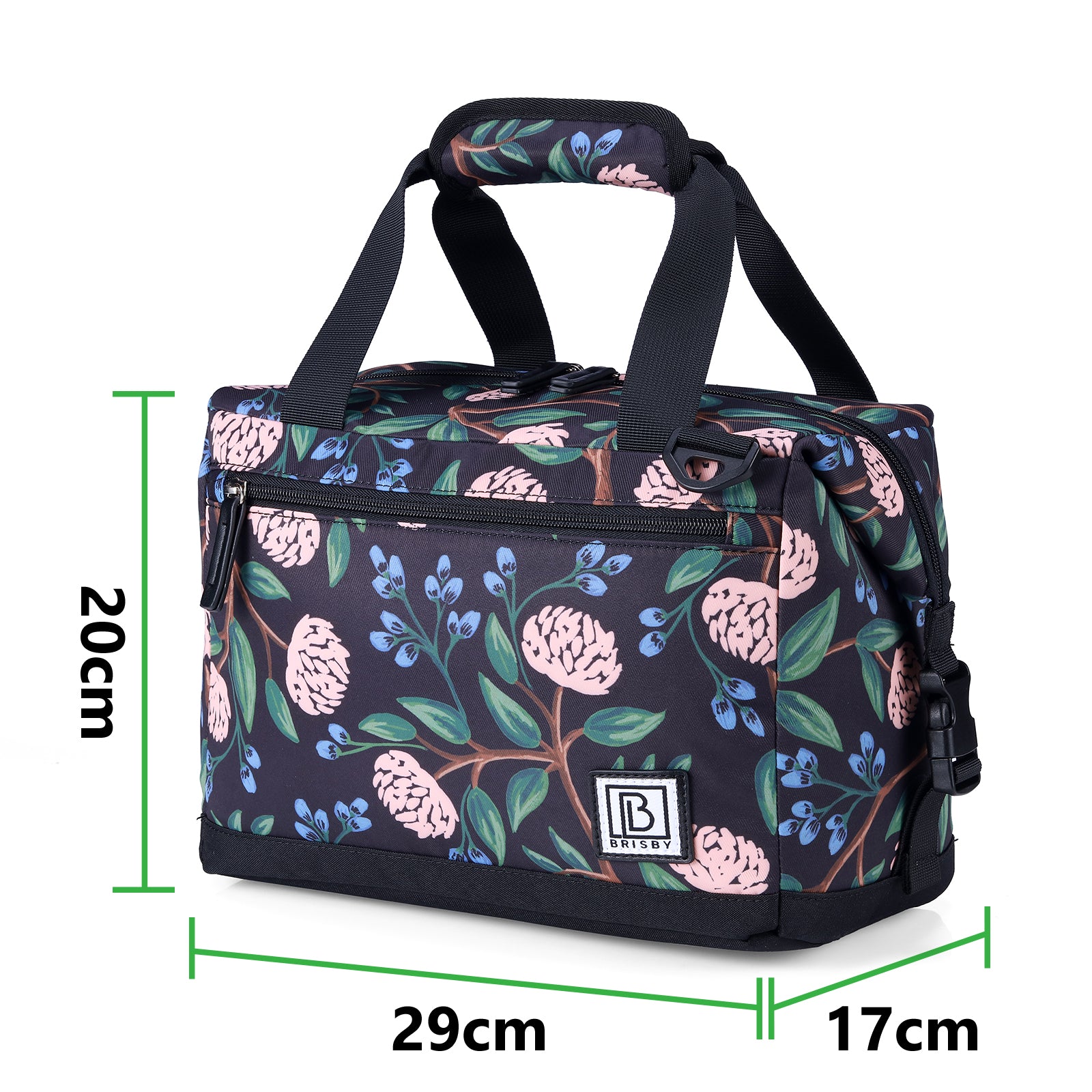 Koeltas 12L passion flower - Lunchtas - 4-laags geïsoleerd - extra ruimte uitvouwbaar - 2 gratis koelelementen - incl. schouderriem