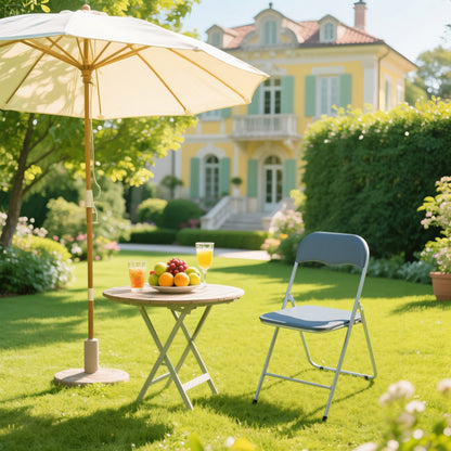 Bardi 2-delige Klapstoelen set PVC grijs - 100 kg draagvermogen