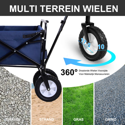 Packaway Bolderkar 70kg donkerblauw - opvouwbaar - wasbaar