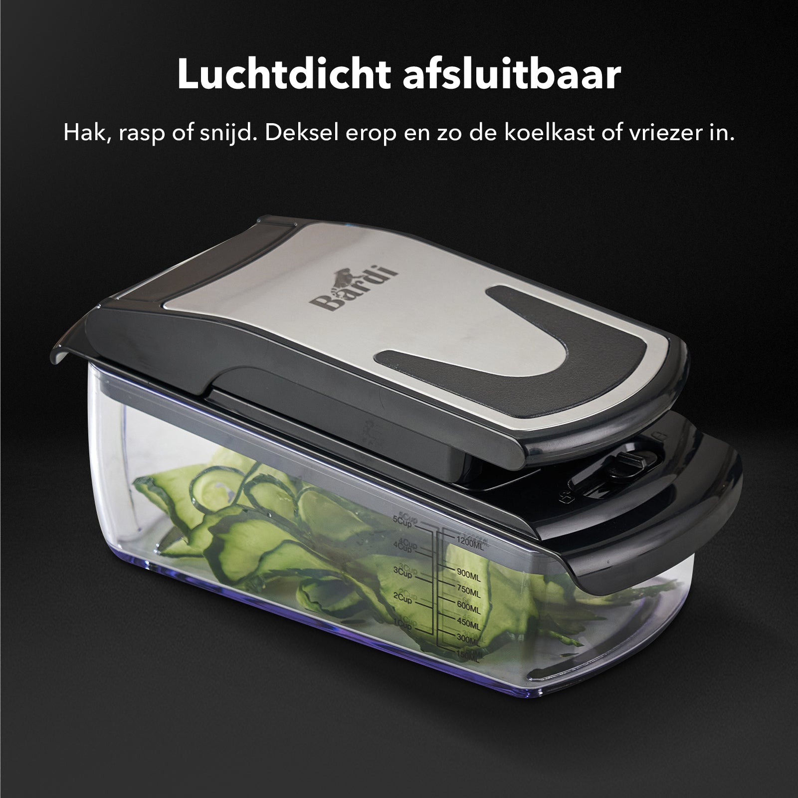 Bardi Groentesnijder - 11 in 1 Multifunctioneel - Keuken mandoline - Handmatig - Keukensnijder - Uiensnijder - Spiraalsnijder - Frietsnijder - Rasp - ZWART