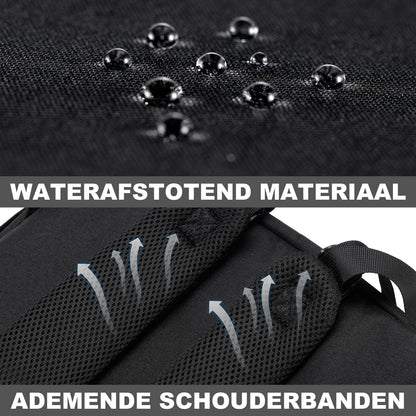 Unisex LTO rugtas zwart - Waterafstotend - laptopvak - geschikt als handbagage - levenslange garantie