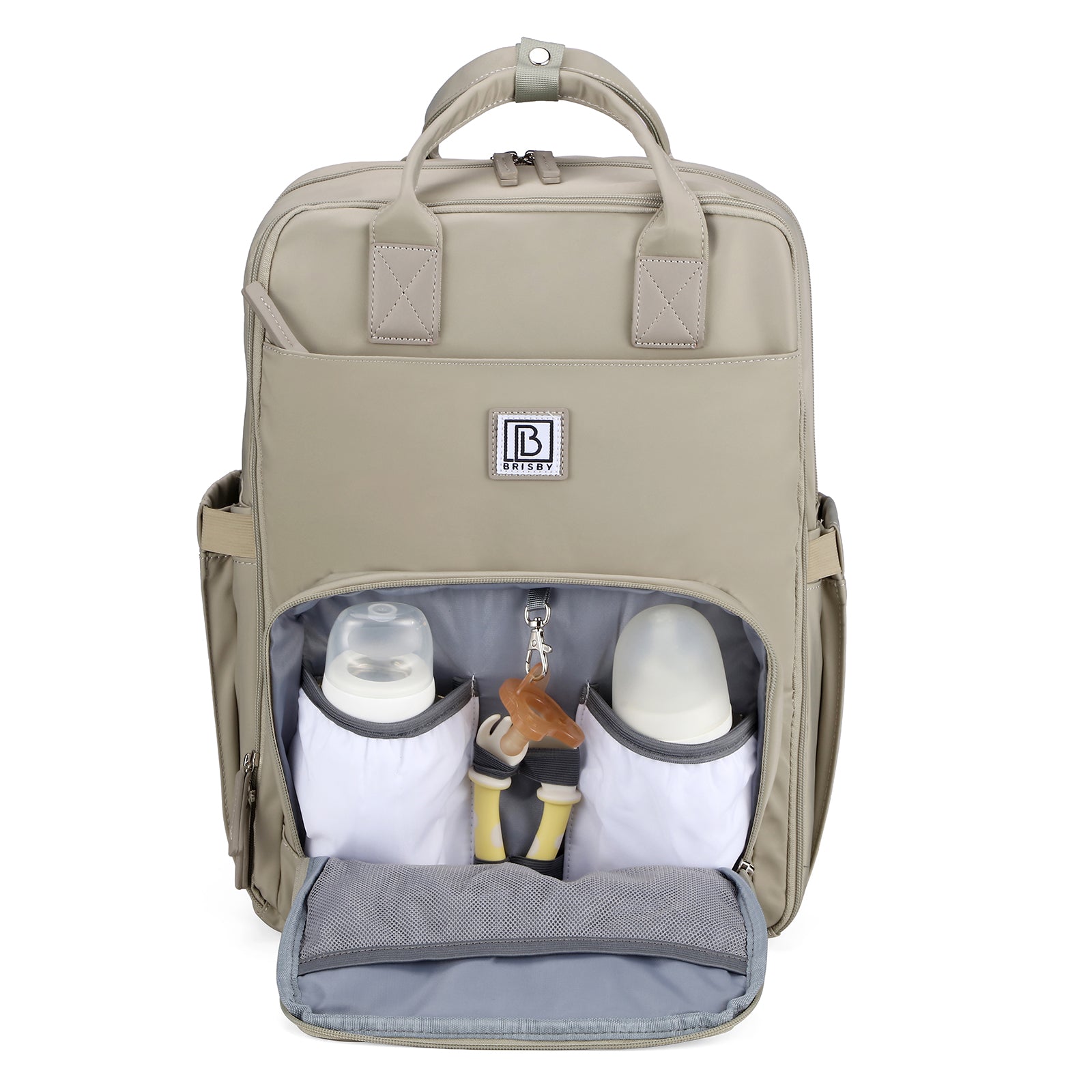 Brisby slijtvaste Luiertas – verzorgingstas – met buggymontage - Mist Green