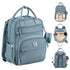 Brisby Premium Luiertas – Uitgebreide en Functionele Verzorgingstas – met buggymontage – Anti Diefstal Vakken - Reistrolley Sleeve - Inclusief verschoonmatje t.w.v.15,99 euro en speenhouder - Levenslange Garantie - Misty Blue