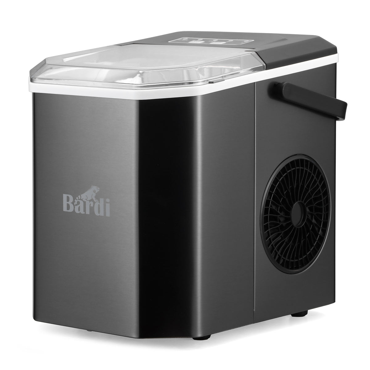 Bardi 1.3L Deluxe IJsblokjesmachine Square – IJsblokmaker Inclusief Luxe Thermosbeker en IJsschep – 9 Blokjes in 8 Minuten – RVS