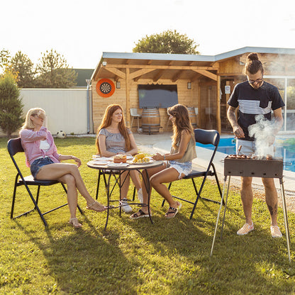 Bardi 2-delige Klapstoelen set PVC zwart - 100 kg draagvermogen