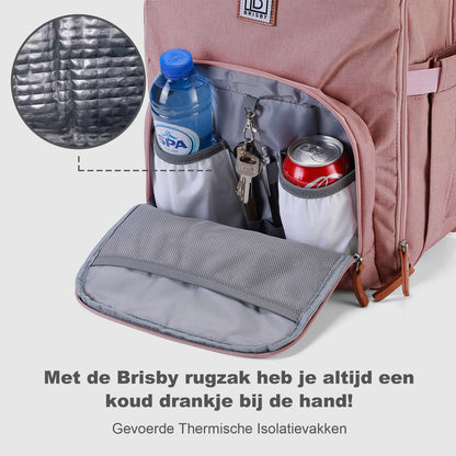 Brisby Rugzak voor Dames & Heren – Comfortabele, Waterafstotende Rugtas met Laptopvak, perfect als Schooltas, Werktas & voor op Reis. Geschikt als handbagage. Levenslange Garantie! - Roze