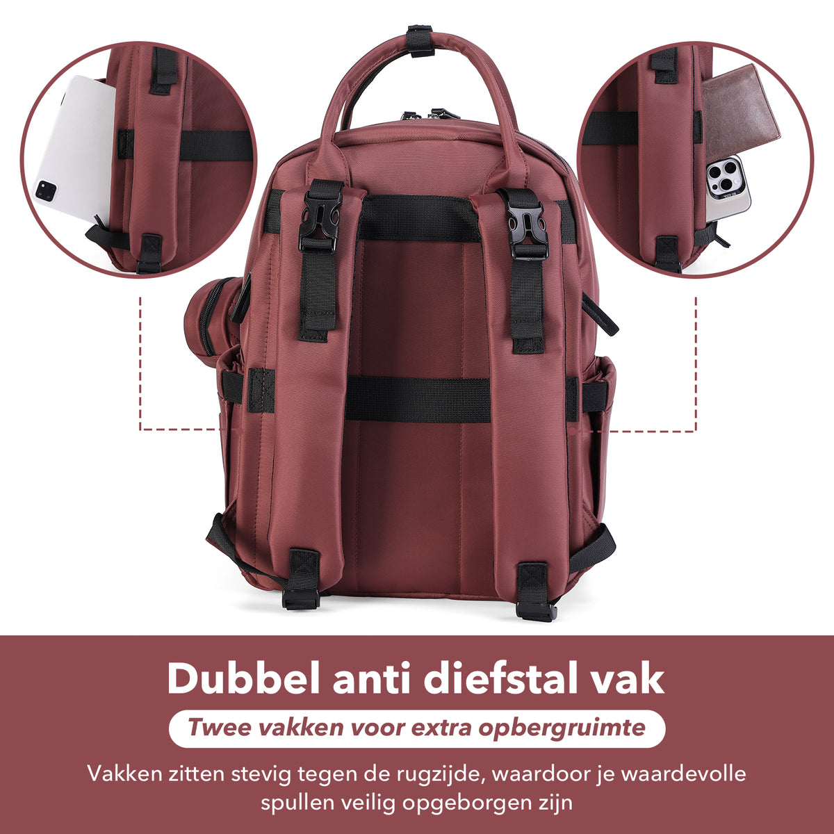 Brisby Premium Luiertas - Rood - Kinderrugzak - 1.5L kinderlunchtas Leeuw