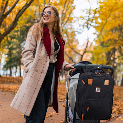 Brisby Luiertas original zwart - incl. buggymontage en verschoningsmat