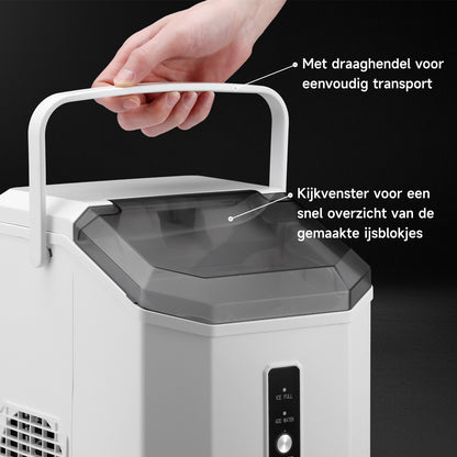 Bardi Nugget IJsblokjesmachine Square 1,1L wit - 15 kg/24 uur - incl. thermosbeker